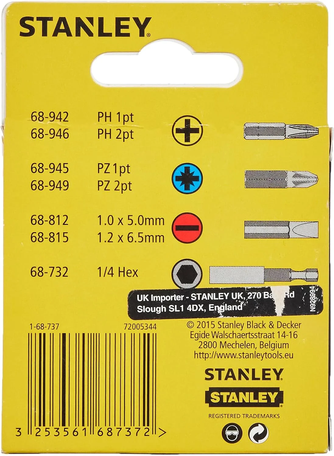 سری پیچ گوشتی استنلی 1-68-737 شیاردار/PH/PZ به همراه نگهدارنده (6 عددی)، نقره ای