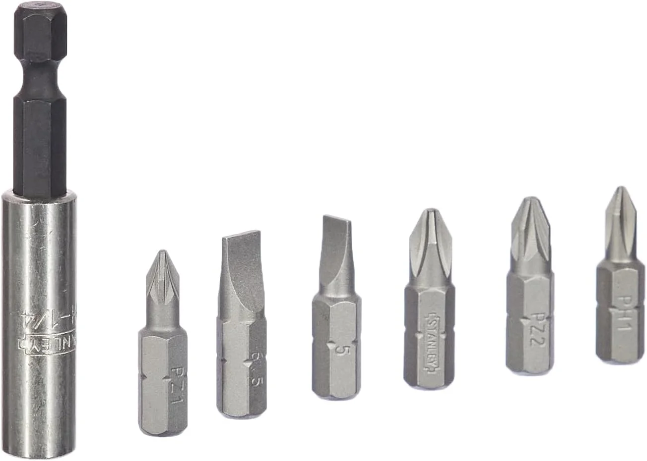 سری پیچ گوشتی استنلی 1-68-737 شیاردار/PH/PZ به همراه نگهدارنده (6 عددی)، نقره ای