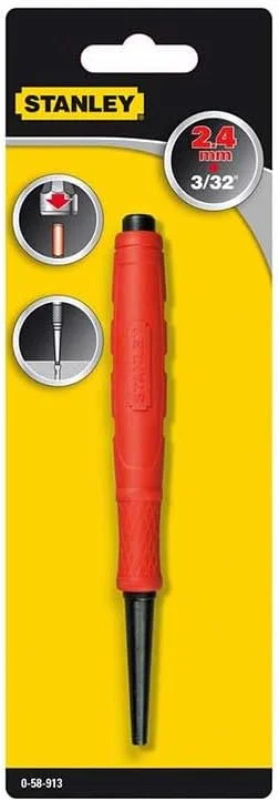 سنبه میخ استنلی 0-58-913 با روکش Dynagrip، زرد/نقره ای سنبه میخ استنلی 0-58-913 با روکش Dynagrip، زرد/نقره ای