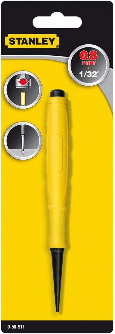 سنبه میخ استنلی 0-58-913 با روکش Dynagrip، زرد/نقره ای سنبه میخ استنلی 0-58-913 با روکش Dynagrip، زرد/نقره ای