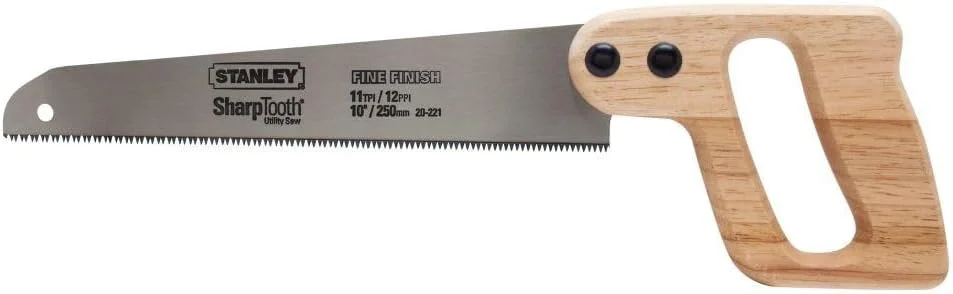 اره دستی کوچک استنلی مدل 20-221 با تیغه 10 اینچی و 12 دندانه در اینچ