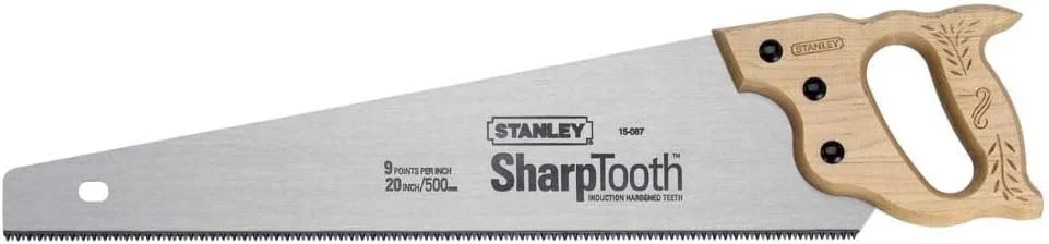 اره دستی کوتاه استنلی 15-087، 20 اینچی، 8 دندانه، مناسب پیمانکاران