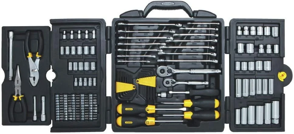 جعبه ابزار 150 پارچه مکانیکی استنلی، نقره ای/مشکی، مدل 97-543