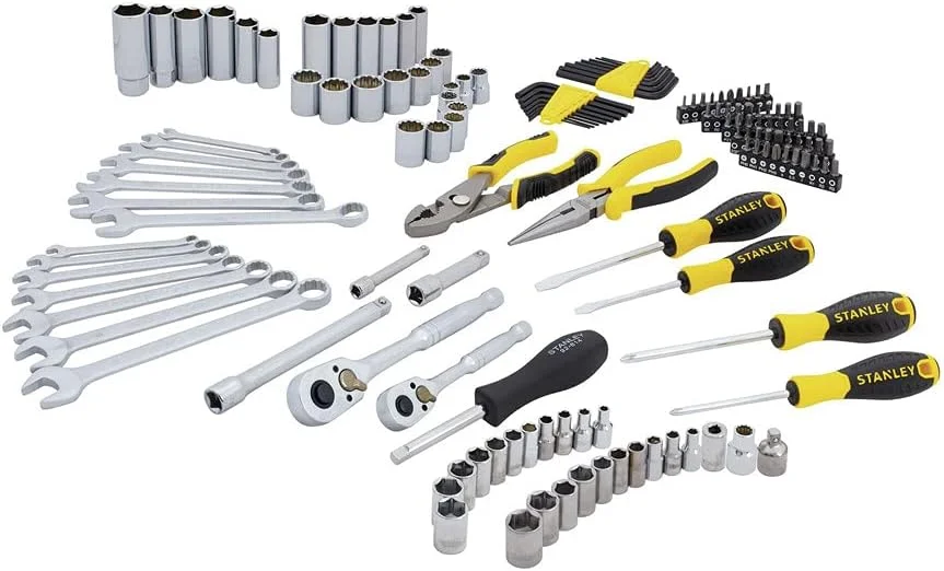 جعبه ابزار 150 پارچه مکانیکی استنلی، نقره ای/مشکی، مدل 97-543