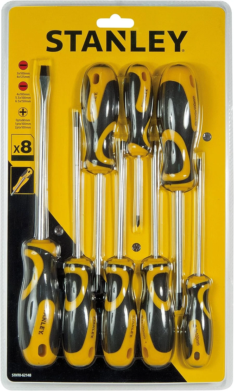 مجموعه 8 عددی پیچ گوشتی دو متریال استنلی مدل STHT0-62148