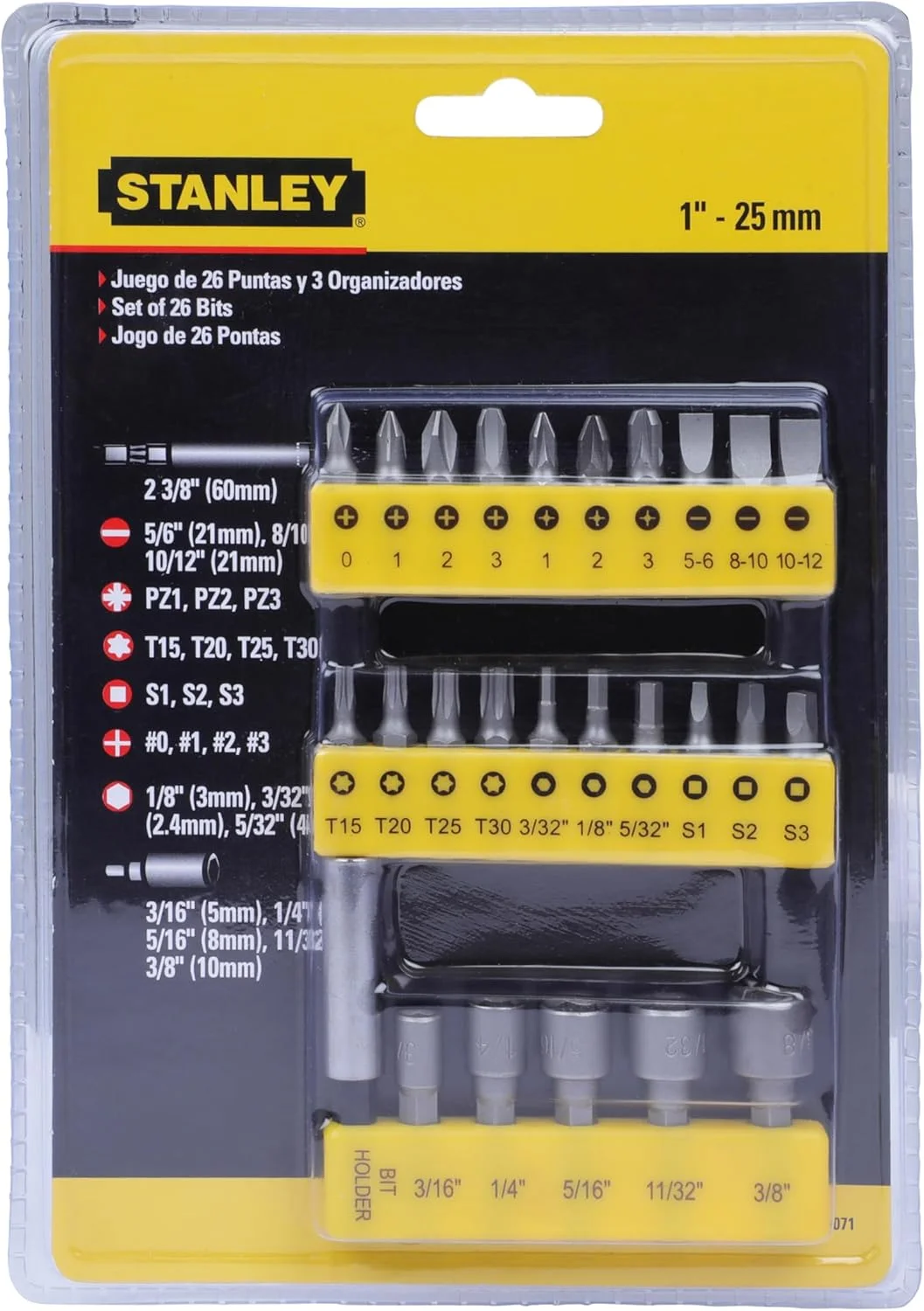 مجموعه پیچ گوشتی سری خور استنلی مدل 6807123 (29 پارچه)