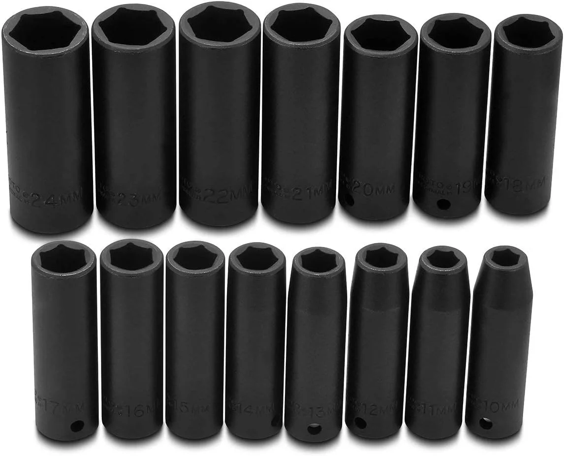 مجموعه 15 عددی بکس ضربه ای 6 پر 1/2 اینچ درایو متریک Proto مدل Stanley J74214