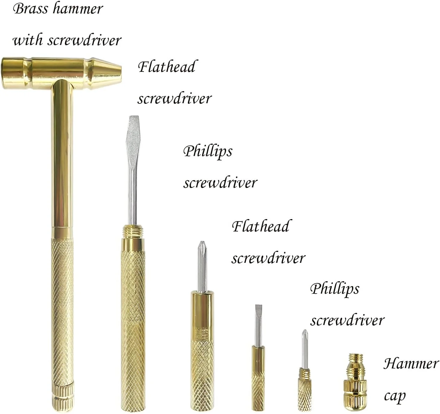 چکش مینی فلزی 6 در 1، چکش چند منظوره، چکش قابل حمل با سر صاف، پیچ گوشتی چهارسو و چنگک، ابزار برای کمپینگ، میخ و پونز