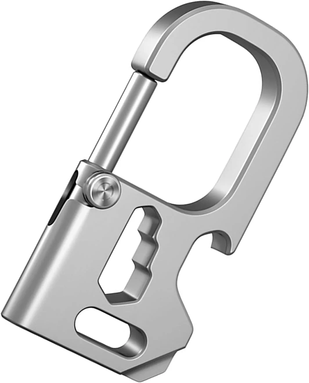 جاکلیدی پیچ گوشتی قابل حمل، ابزار چند منظوره برای پیاده روی و کمپینگ، جاکلیدی حمل روزمره با درب بازکن بطری، جمع و جور و بادوام برای علاقه مندان به فضای باز (نقره ای)