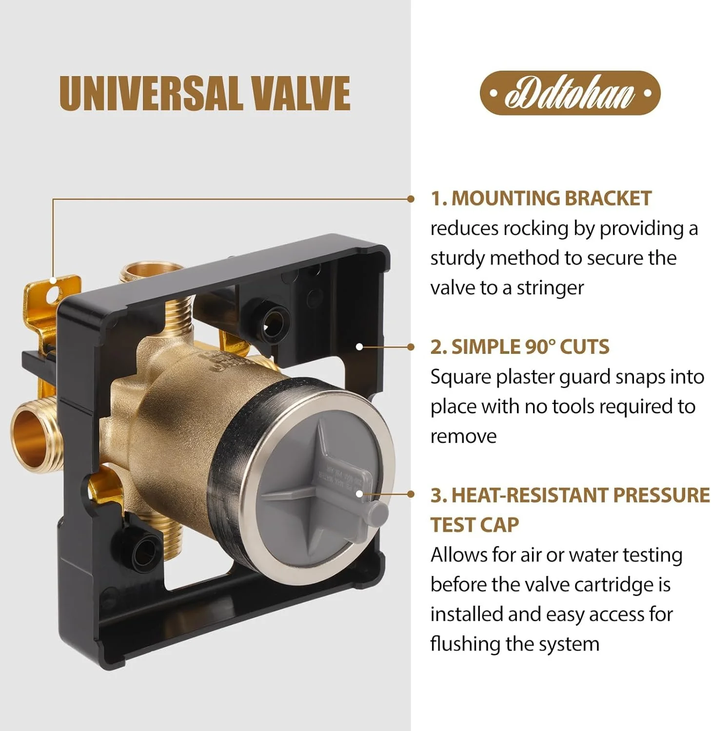 بدنه شیر دوش یونیورسال چند انتخابی R10000-UNBXHF، برای کیت های تریم شیر دوش، برای سری D 13، 14، 17 یا 17T تک کاره یا دو کاره، با استاپر پیچ گوشتی