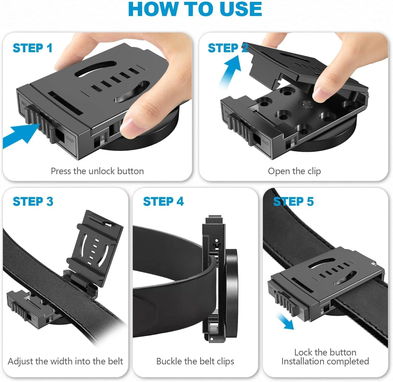 گیره کمربند ابزار مغناطیسی سنگین - گیره ابزار مغناطیسی ضد لغزش 2 عددی، گیره کمربندی برای چکش، پیچ گوشتی، آچار - نگهدارنده ابزار قابل تنظیم و بادوام برای متخصصان و افراد حرفه ای (مشکی)