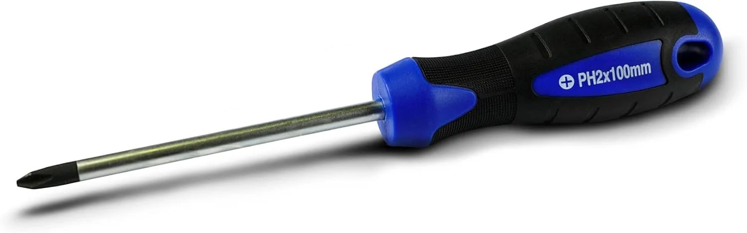 پیچ گوشتی چهارسوی مغناطیسی قابل حمل و چند منظوره VTOOLS، 2x100 میلی متر، ایده آل برای استفاده در دفتر، منزل و کار حرفه ای، VT2117