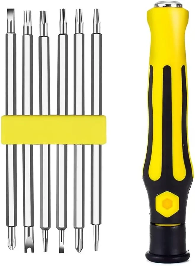 ست پیچ گوشتی کوچک 12 در 1، کیت پیچ گوشتی مغناطیسی مینی دقیق دو سر 5 اینچی با سری های شکاف دار، مثلثی، Y و U، برای تعمیر لپ تاپ، ساعت، عینک و جواهرات