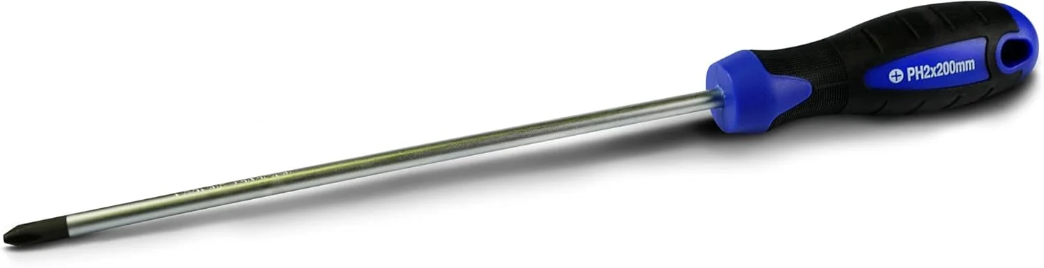 پیچ گوشتی چهارسوی مغناطیسی قابل حمل و چند منظوره VTOOLS، 2x200 میلی متر، ایده آل برای استفاده در دفتر، منزل و کار حرفه ای، VT2119