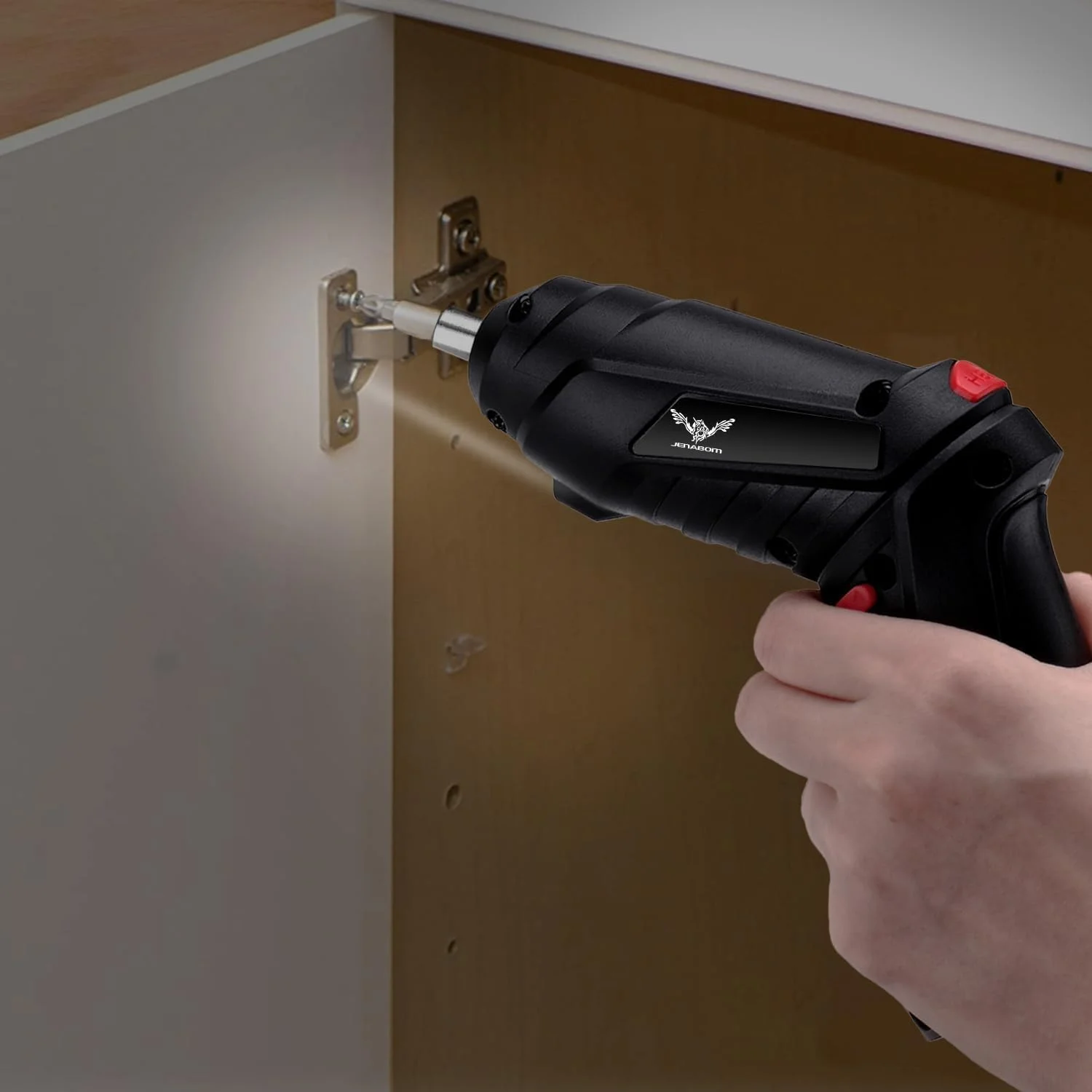 مجموعه پیچ گوشتی برقی شارژی کوچک 14 در 1 JENABOM با دریل برقی 3.6 ولت لیتیوم-یون با حداکثر گشتاور 3.5 نیوتن متر، چرخش برقی با چراغ LED برای ابزارهای DIY منزل و اداره (مشکی)