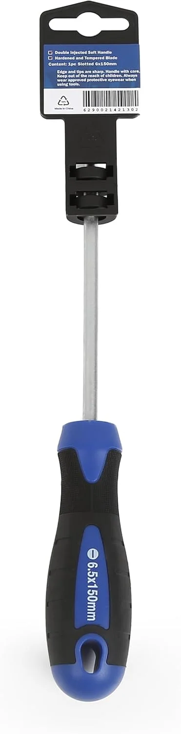 پیچ گوشتی دوسو آهنربایی CRV حرفه ای و چند منظوره قابل حمل VTOOLS، 6x150 میلی متر، ایده آل برای استفاده در دفتر، منزل و کار حرفه ای، آبی، VT2252