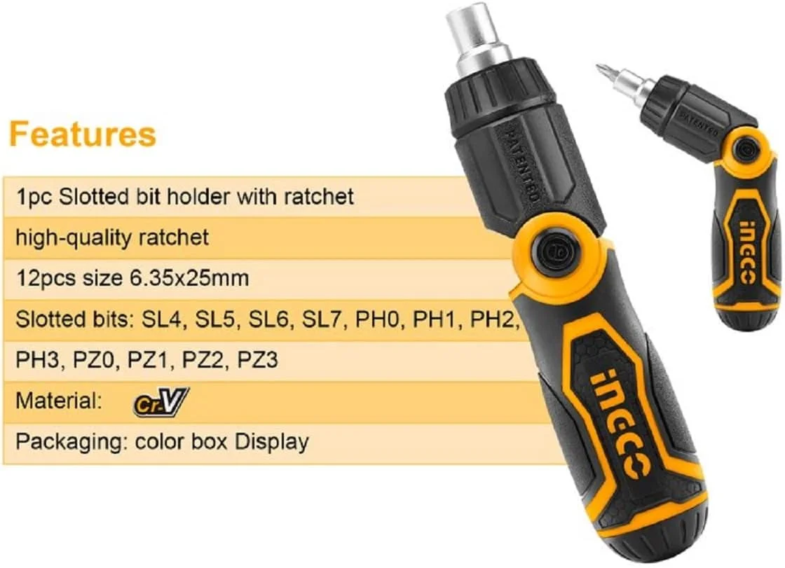 مجموعه پیچ گوشتی جغجغه ای ۱۳ در ۱ اینکو مدل AKISD1208