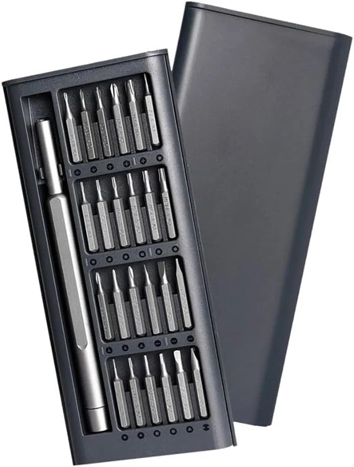 ست پیچ گوشتی دقیق ممتاز، کیت پیچ گوشتی کوچک بادوام با سری های چهارسو و دوسو، ابزارهای مغناطیسی برای تعمیرات الکترونیک، کامپیوتر و عینک (25)