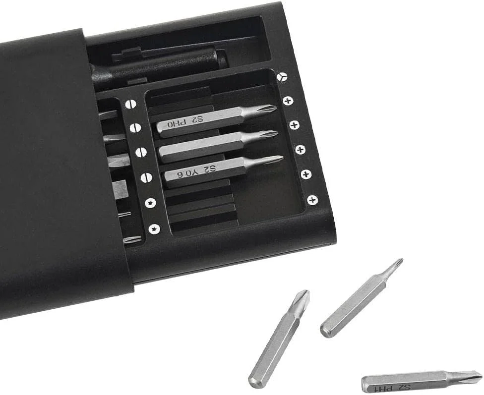 ست پیچ گوشتی دقیق ممتاز، کیت پیچ گوشتی کوچک بادوام با سری های چهارسو و دوسو، ابزارهای مغناطیسی برای تعمیرات الکترونیک، کامپیوتر و عینک (25)