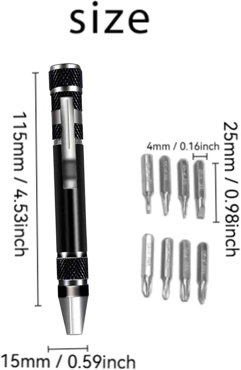 پیچ گوشتی 8 در 1، مجموعه پیچ گوشتی چند منظوره قابل حمل برای ابزار تعمیرات روزانه و فضای باز (مشکی) پیچ گوشتی 8 در 1، مجموعه پیچ گوشتی چند منظوره قابل حمل برای ابزار تعمیرات روزانه و فضای باز (مشکی)