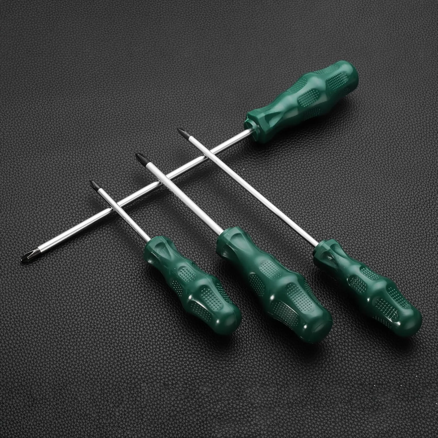 پیچ گوشتی چهارسو PH1 شماره 1، 24 سانتی متر، پیچ گوشتی مغناطیسی 15 سانتی متر با دسته ارگونومیک برای تعمیرات DIY، سبز