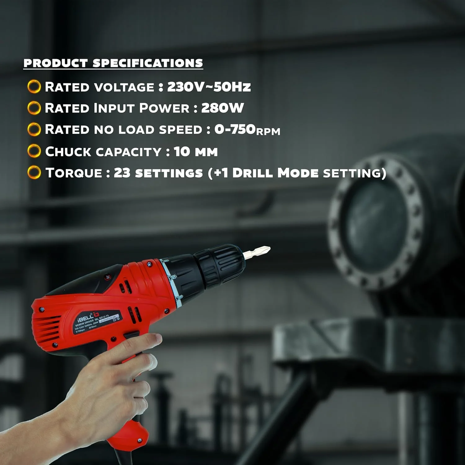 پیچ گوشتی برقی آیبل مدل SD12-75، 280 وات، آرمیچر مسی، 750 دور در دقیقه، سه نظام 10 میلی متر (قرمز) پیچ گوشتی برقی آیبل مدل SD12-75، 280 وات، آرمیچر مسی، 750 دور در دقیقه، سه نظام 10 میلی متر (قرمز)