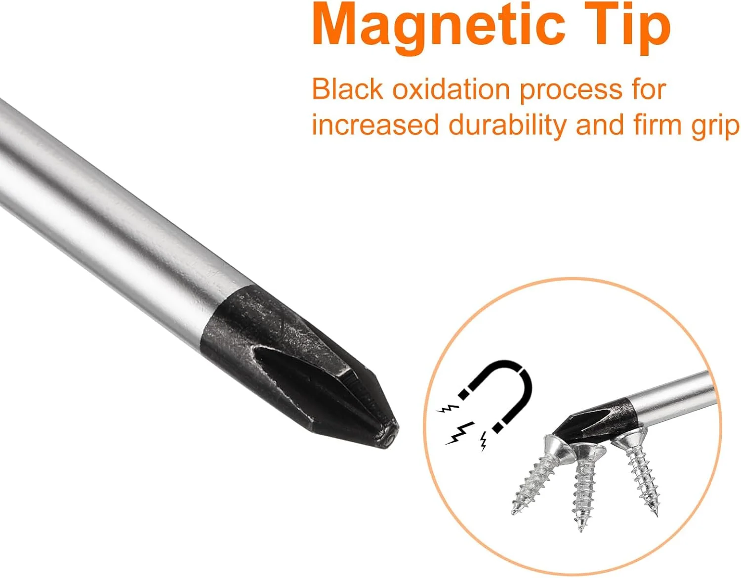 پیچ گوشتی چهارسو PH1 شماره 1، 24 سانتی متر، پیچ گوشتی مغناطیسی 15 سانتی متر با دسته ارگونومیک برای تعمیرات DIY، سبز