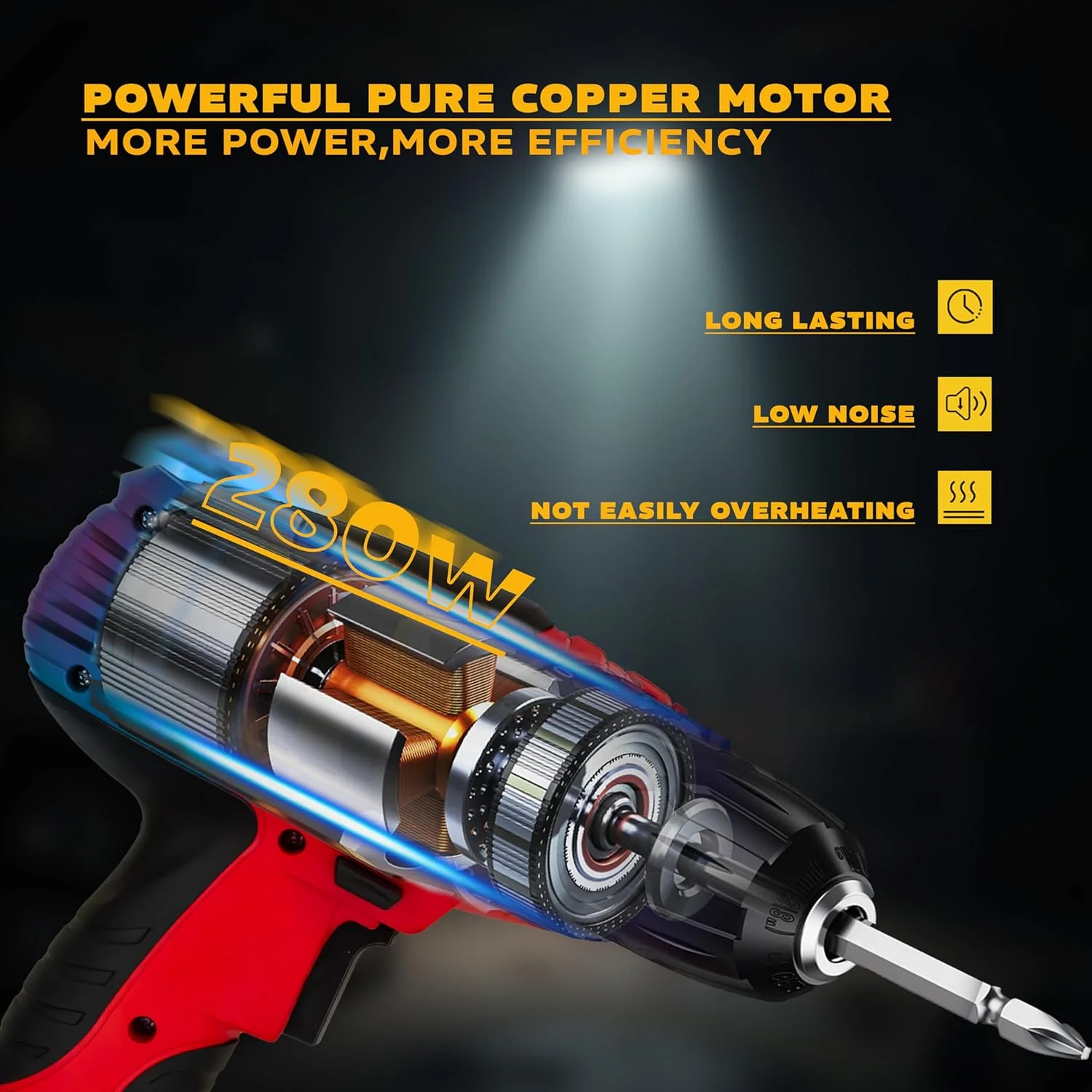 پیچ گوشتی برقی آیبل مدل SD12-75، 280 وات، آرمیچر مسی، 750 دور در دقیقه، سه نظام 10 میلی متر (قرمز) پیچ گوشتی برقی آیبل مدل SD12-75، 280 وات، آرمیچر مسی، 750 دور در دقیقه، سه نظام 10 میلی متر (قرمز)