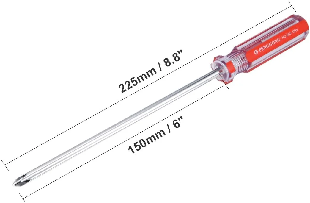 پیچ گوشتی آهنربایی شماره 1 فیلیپس با میله فولادی کروم وانادیوم 6 اینچی برای تعمیرات، بهبود خانه و صنایع دستی