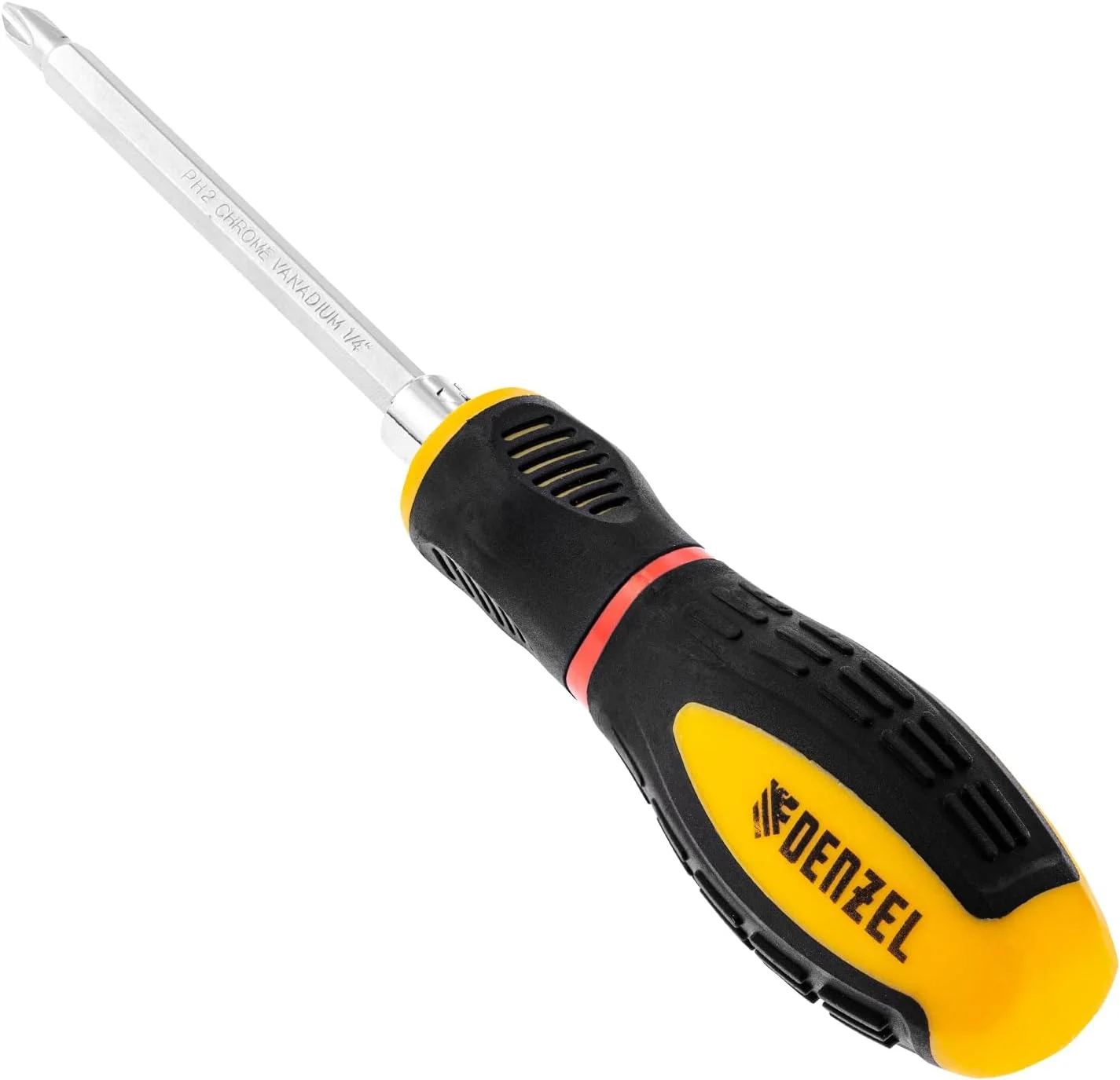 پیچ گوشتی ترکیبی DENZEL با سری های قابل تعویض SL3/16"-PH2 با دسته راحت (7711580) پیچ گوشتی ترکیبی DENZEL با سری های قابل تعویض SL3/16"-PH2 با دسته راحت (7711580)