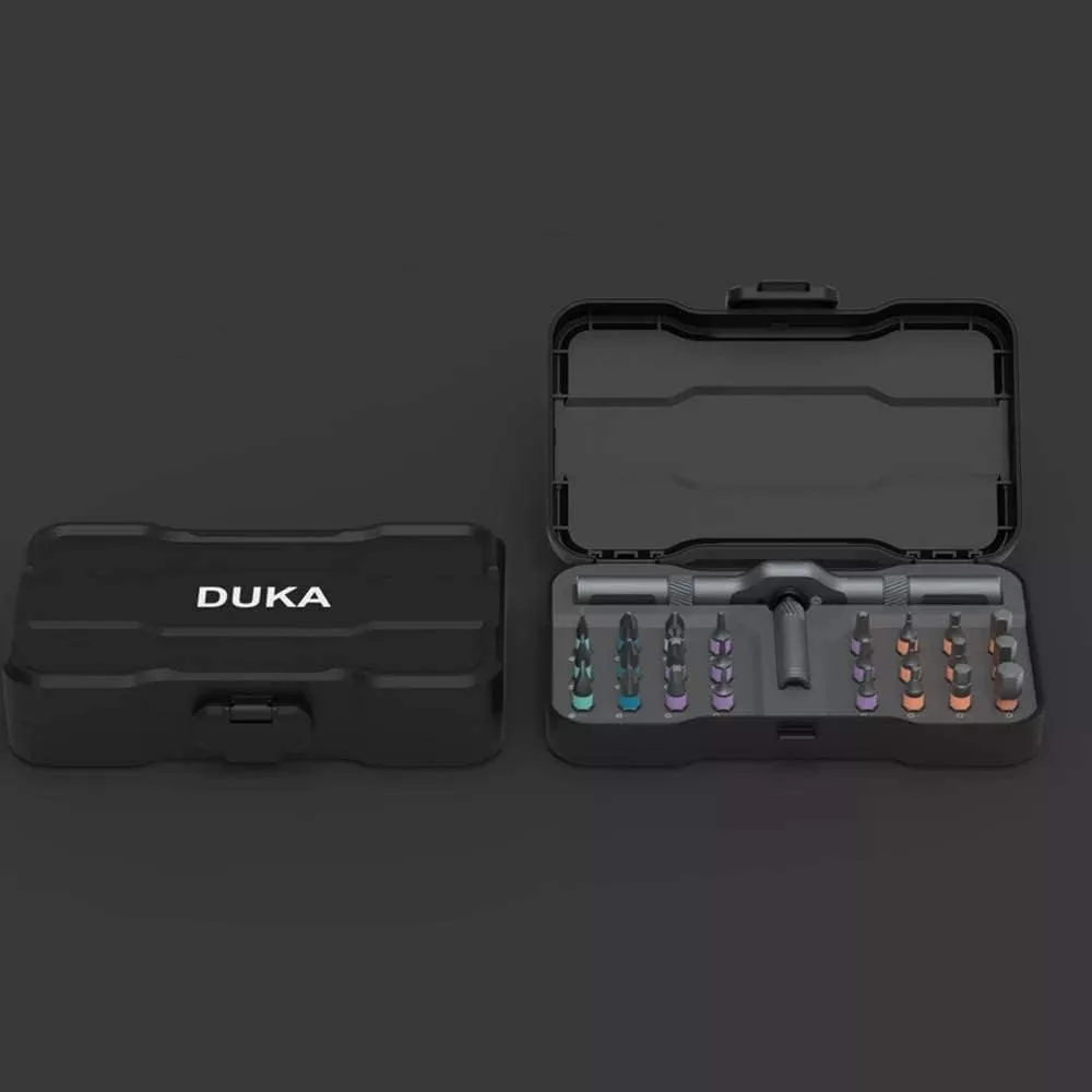 مجموعه پیچ گوشتی جغجغه ای 24 در 1 مدل DUKA RS1 مناسب برای تعمیرات خانگی و DIY (رنگ: مشکی)