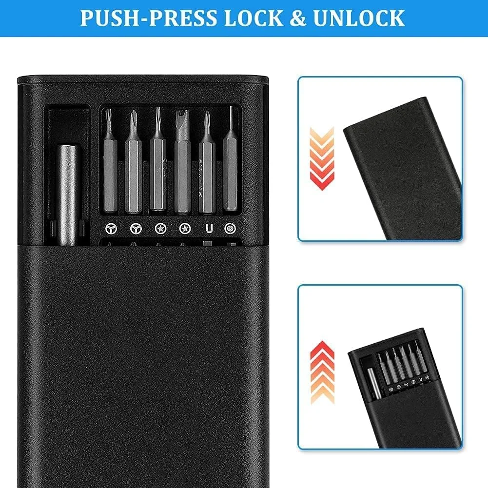 ست پیچ گوشتی دقیق 24 در 1 چند منظوره JunTen، ابزار تعمیرات فولاد آلومینیوم S2