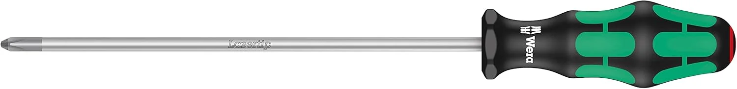 پیچ گوشتی فیلیپس Wera 05008725001 Kraftform Plus 350 PH، نوک لیزری، سر PH 2، طول تیغه 8 اینچ