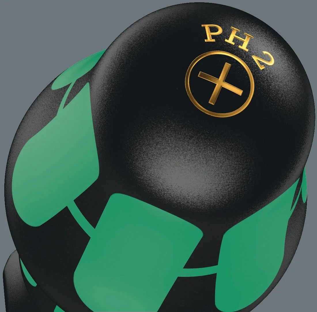 پیچ گوشتی فیلیپس Wera 05008725001 Kraftform Plus 350 PH، نوک لیزری، سر PH 2، طول تیغه 8 اینچ