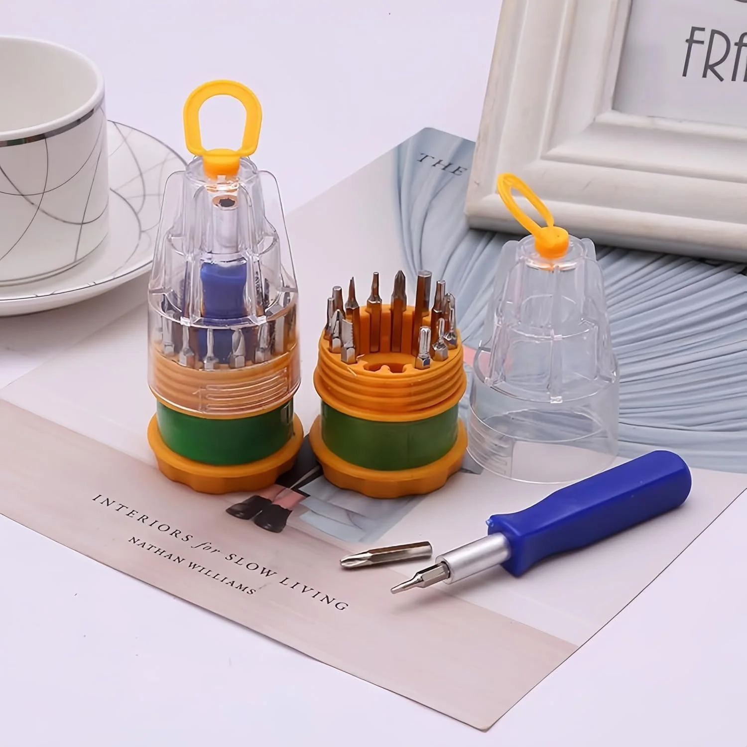 ست پیچ گوشتی چند سر 16 در 1، ابزار همه کاره قابل حمل، شامل دوسو/چهارسو/ستاره ای/آلنی