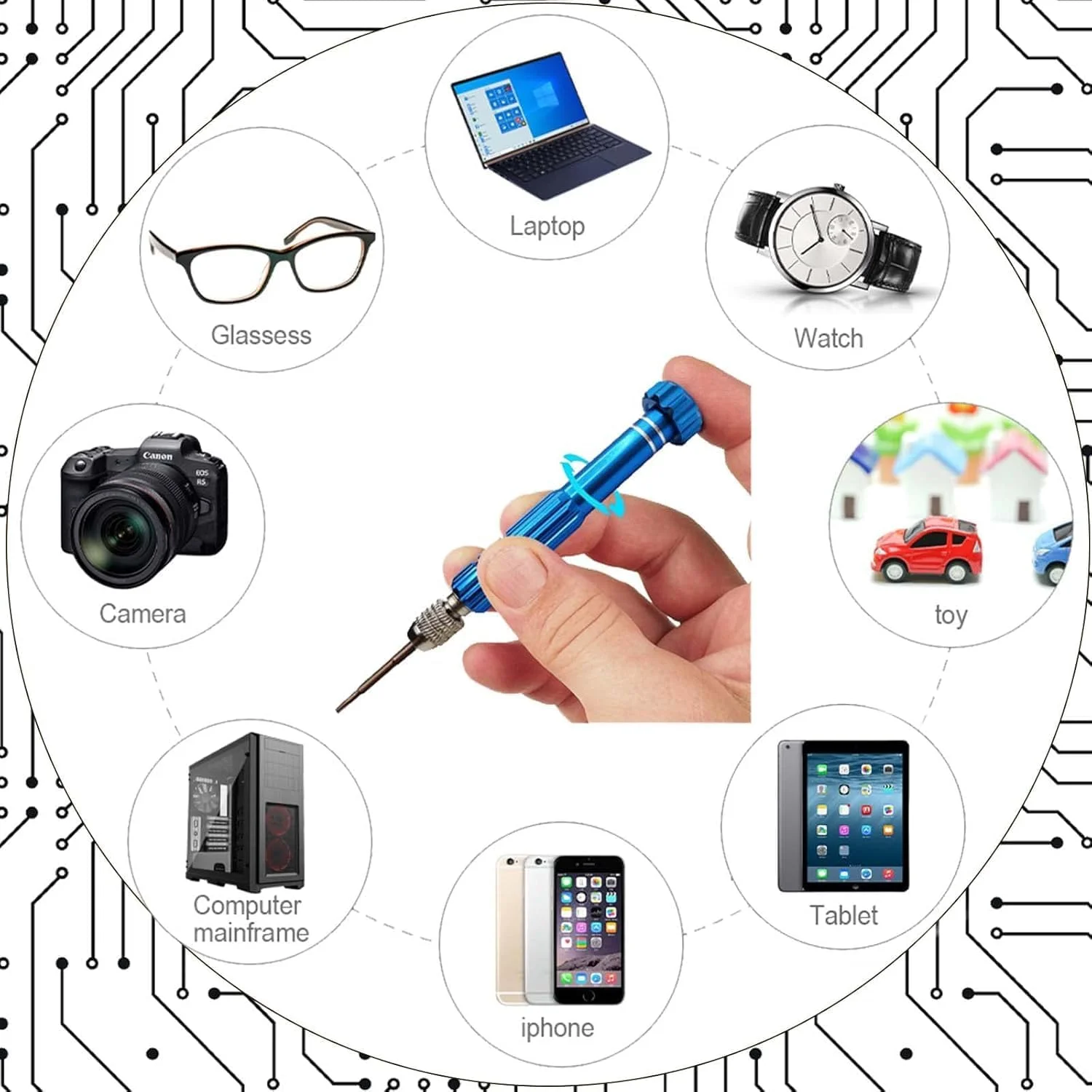 پیچ گوشتی برای تعمیر عینک، ست پیچ گوشتی دقیق 5 در 1 چند منظوره برای عینک آفتابی، ساعت، لپ تاپ، لوازم الکترونیکی، تلفن همراه و جواهرات - سری های مغناطیسی