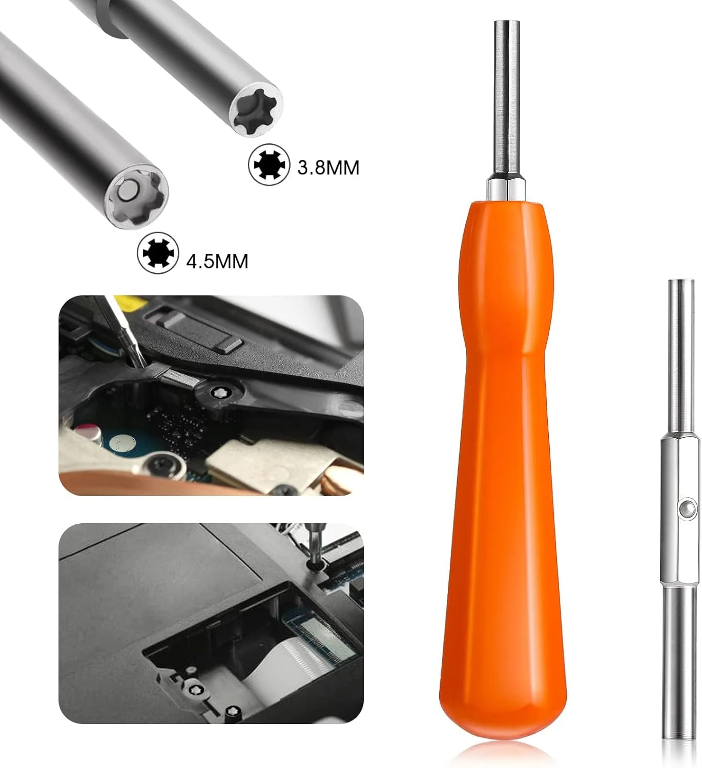 پیچ گوشتی گیم بیت دو سر 4.5 و 3.8 میلی متری، ابزار تعمیر کنسول بازی SNES، NES، N64، گیم بوی، پیچ گوشتی مغناطیسی