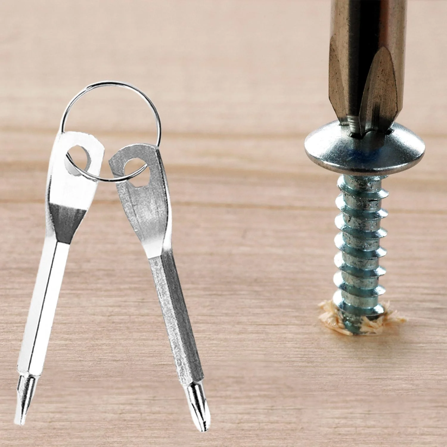 پیچ گوشتی جاکلیدی - ابزار EDC دو سر فولاد هوافضا با حلقه ضد گم شدن، 3.5 میلی متر فوق العاده باریک برای استفاده روزانه/فضای باز (مشکی/نقره ای) پیچ گوشتی جاکلیدی - ابزار EDC دو سر فولاد هوافضا با حلقه ضد گم شدن، 3.5 میلی متر فوق العاده باریک برای استفاده روزانه/فضای باز (مشکی/نقره ای)