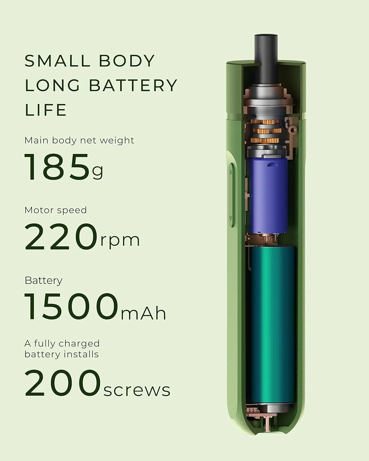 پیچ گوشتی برقی شارژی HOTO 3.6V، 1500mAh، باتری قابل شارژ USB، پیچ گوشتی برقی همه کاره، حالت دستی-اتوماتیک، 2 سری فولادی S2 بلند، ایده آل برای تعمیر مدارها/الکترونیک