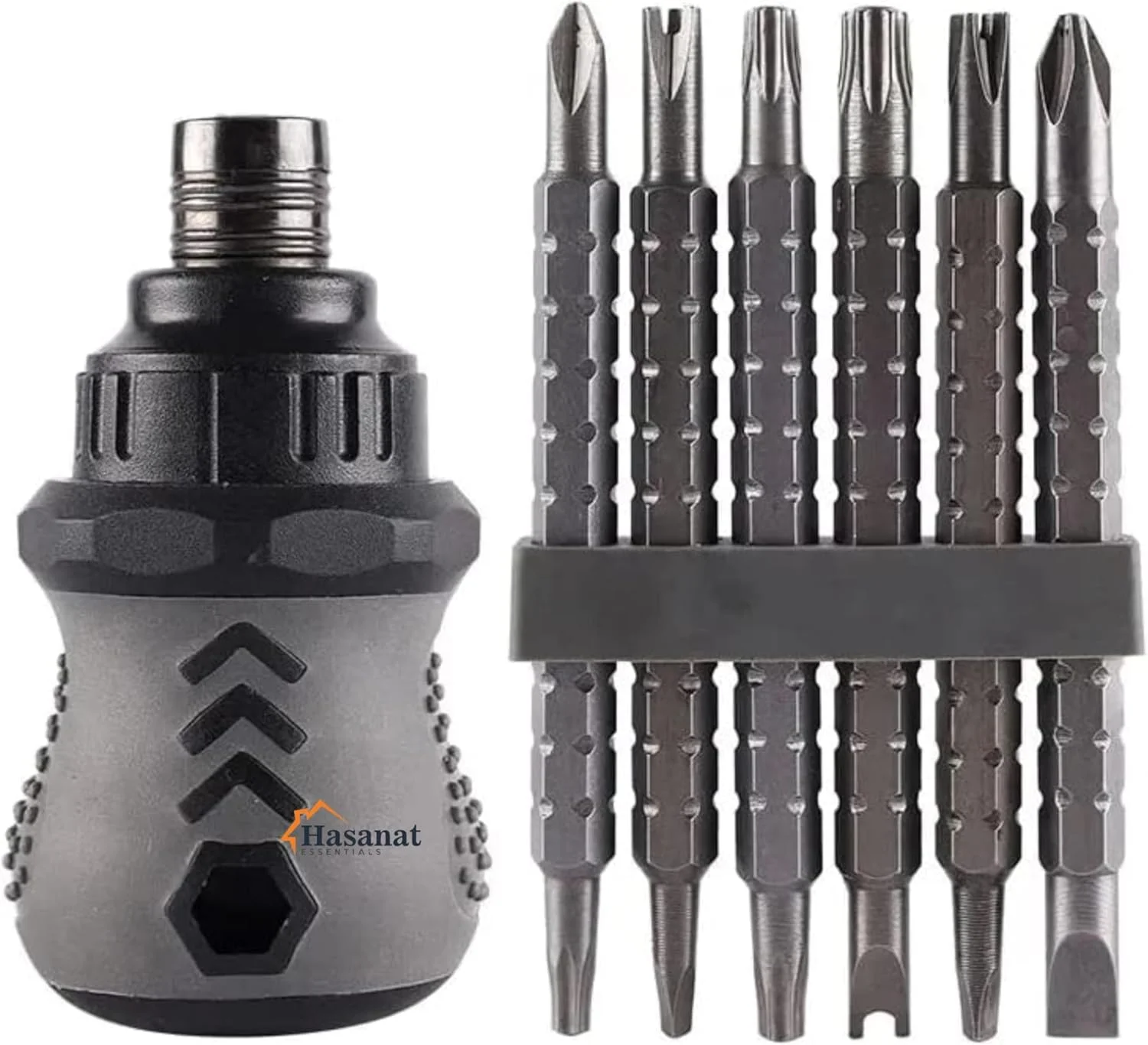 پیچ گوشتی جغجغه ای 13 در 1 حسنات اسنشیالز - مینی تلسکوپی، چند سری و مهره گیر برای تعمیرات جمع و جور و صرفه جویی در کار پیچ گوشتی جغجغه ای 13 در 1 حسنات اسنشیالز - مینی تلسکوپی، چند سری و مهره گیر برای تعمیرات جمع و جور و صرفه جویی در کار