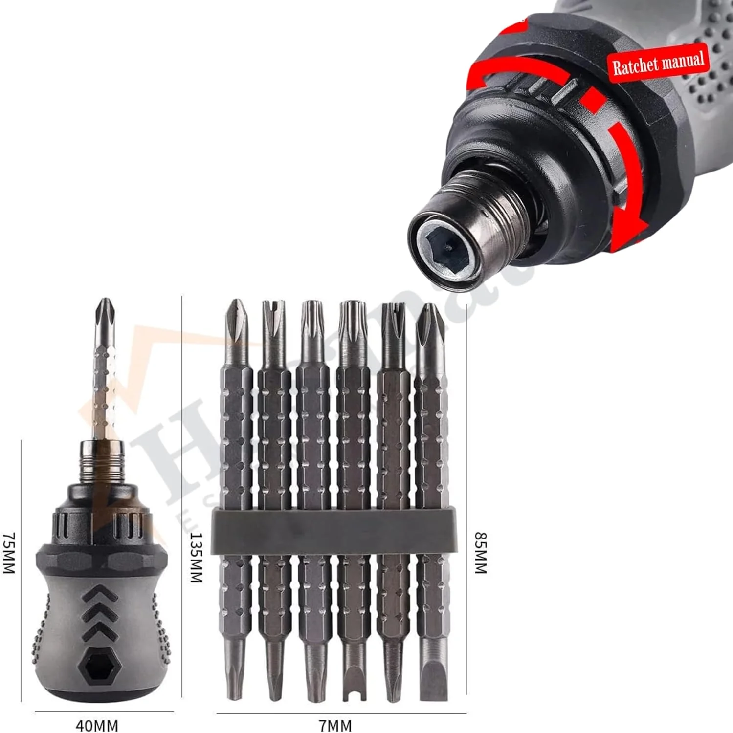 پیچ گوشتی جغجغه ای 13 در 1 حسنات اسنشیالز - مینی تلسکوپی، چند سری و مهره گیر برای تعمیرات جمع و جور و صرفه جویی در کار