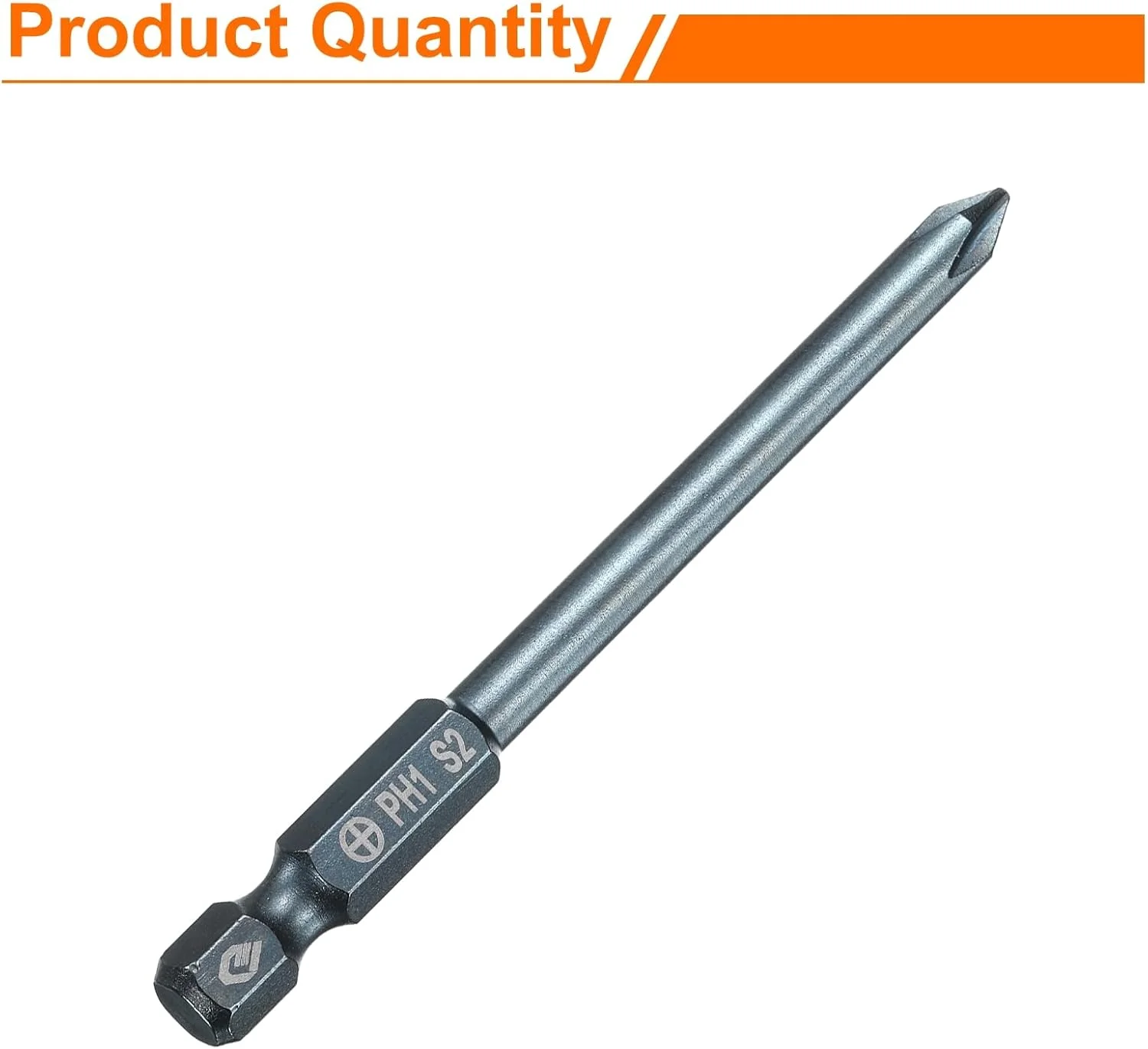 سری پیچ گوشتی چهارسو شماره 1، ساق هگز 1/4 اینچ، طول 75 میلی متر، میله 0.2 اینچ، سری مگنت دار، فولاد S2، مناسب برای ابزارهای برقی، آبی