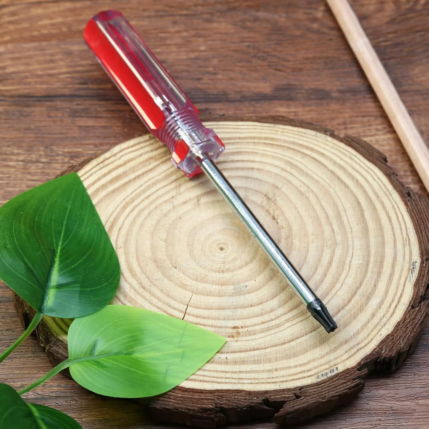 پیچ گوشتی ستاره ای T20 با نوک مغناطیسی و دسته پلاستیکی، پیچ گوشتی ستاره ای برای تعمیر کامپیوتر و لوازم خانگی (قرمز، 150 میلی متر)