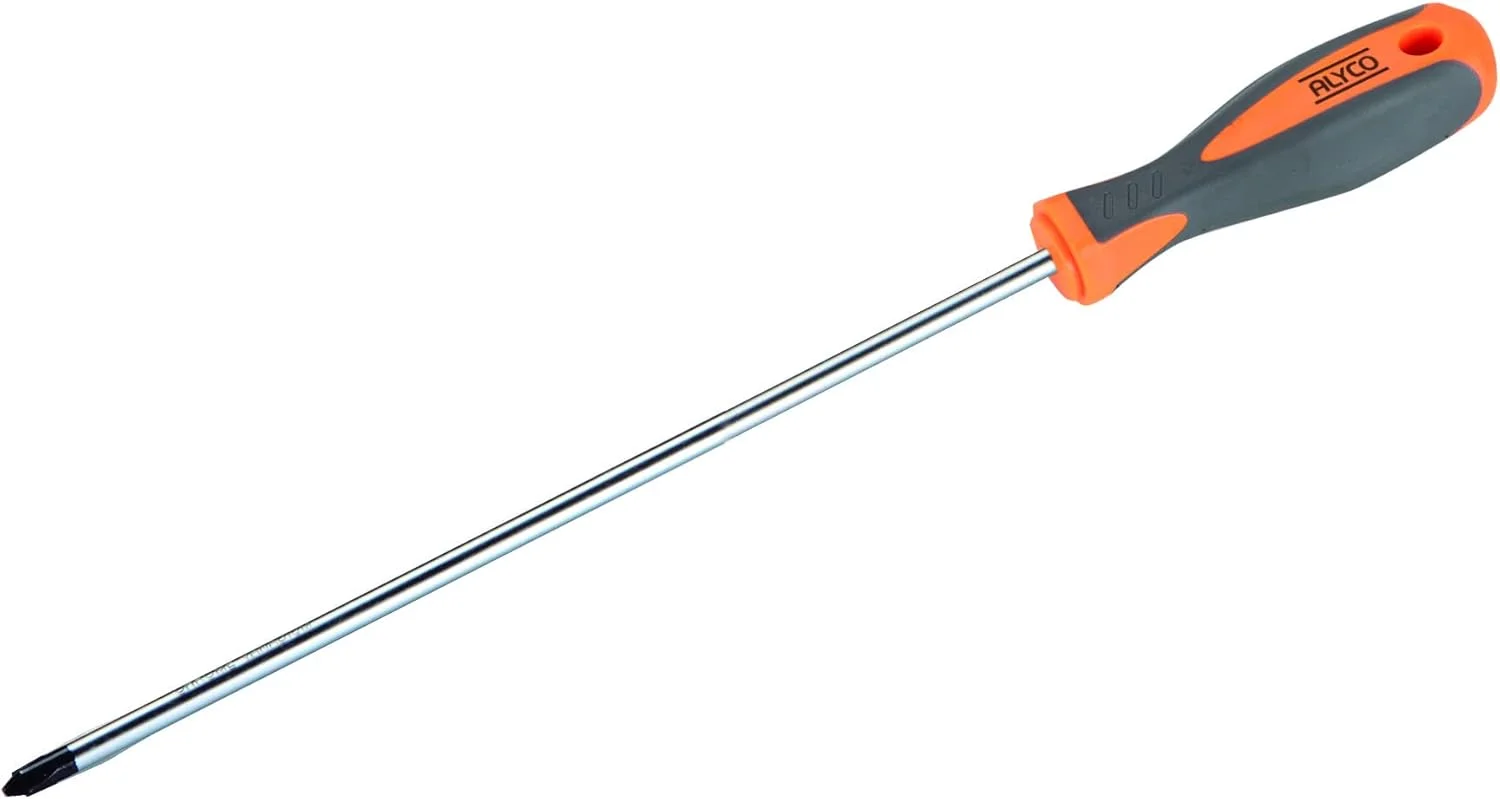 پیچ گوشتی چهارسو سری بلند HR مقاوم بالا DIN 5262 دسته دو ماده ای PH-1 X 250 میلی متر آلیکو 170426