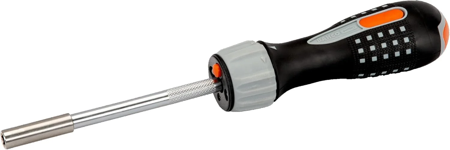 پیچ گوشتی جغجغه ای با طول استاندارد و چراغ LED باهکو مدل 808050L