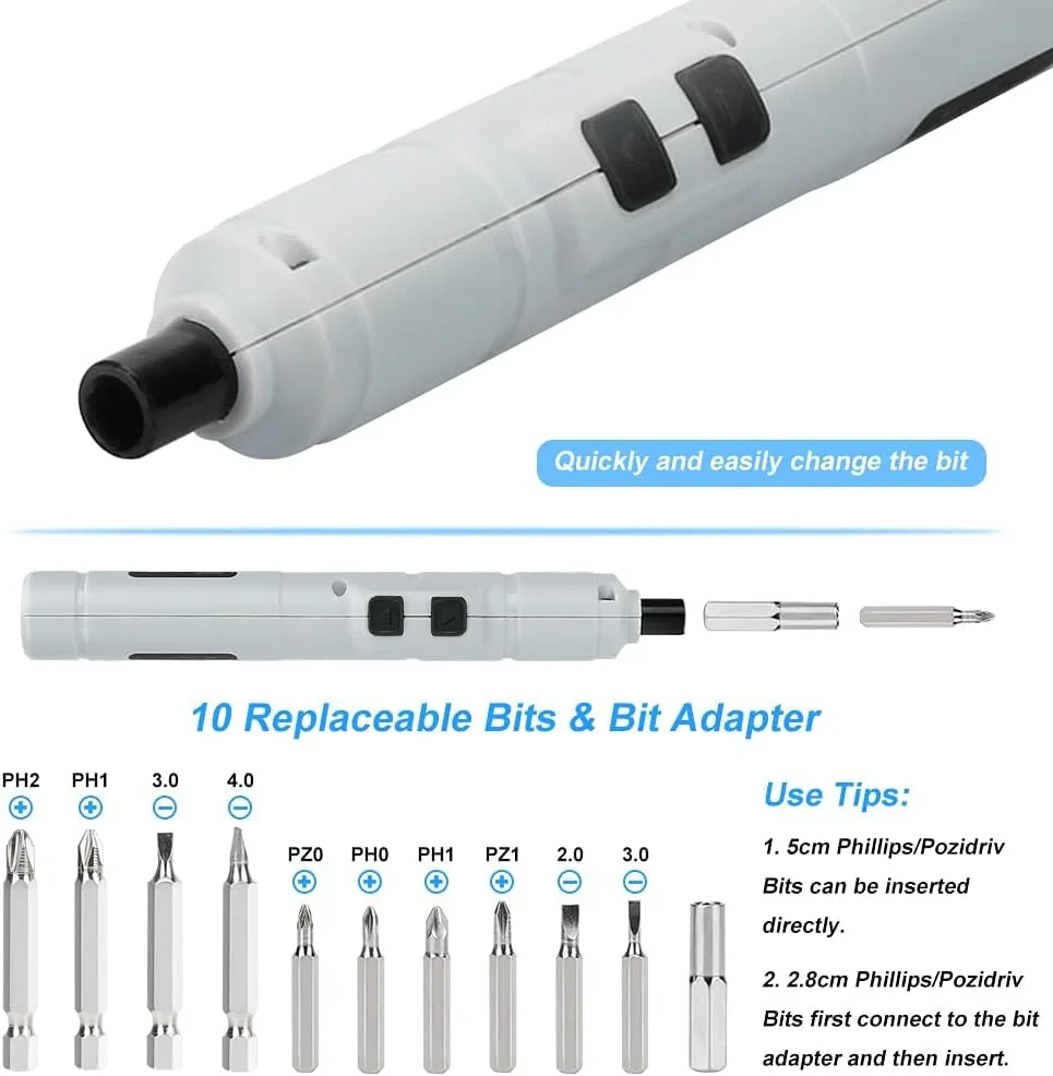 پیچ گوشتی برقی شارژی بی سیم SYOSI، مینی قلمی قابل حمل 3.6 ولت/1110 میلی آمپر ساعت به همراه 11 سری دقیق، کابل USB برای ابزار تعمیر پیچ گوشتی برقی شارژی بی سیم SYOSI، مینی قلمی قابل حمل 3.6 ولت/1110 میلی آمپر ساعت به همراه 11 سری دقیق، کابل USB برای ابزار تعمیر