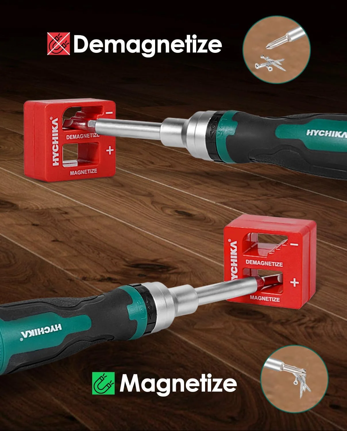 پیچ گوشتی جغجغه ای HYCHIKA 16 در 1 چند بیتی، ست پیچ گوشتی جغجغه ای همه کاره با سری های چهارسو، دوسو، ستاره ای، مربعی، آلن و آچار بکس دو طرفه