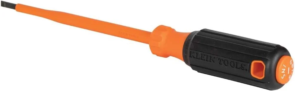 پیچ گوشتی عایق کلاین تولز 6816INS، پیچ گوشتی با نوک کابینتی 3/16 اینچی 1000 ولت با ساق 6 اینچی، Tip-Ident، دسته با روکش نرم پیچ گوشتی عایق کلاین تولز 6816INS، پیچ گوشتی با نوک کابینتی 3/16 اینچی 1000 ولت با ساق 6 اینچی، Tip-Ident، دسته با روکش نرم