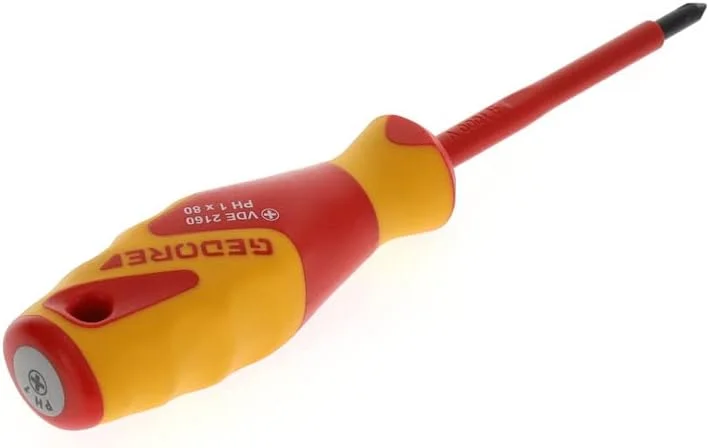 پیچ گوشتی فیلیپس VDE گدور، PH1، عایق 1000 ولت، طول 180 میلی متر، ابزار، VDE 2160 PH 1، فولاد پیچ گوشتی فیلیپس VDE گدور، PH1، عایق 1000 ولت، طول 180 میلی متر، ابزار، VDE 2160 PH 1، فولاد