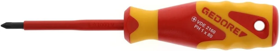 پیچ گوشتی فیلیپس VDE گدور، PH1، عایق 1000 ولت، طول 180 میلی متر، ابزار، VDE 2160 PH 1، فولاد پیچ گوشتی فیلیپس VDE گدور، PH1، عایق 1000 ولت، طول 180 میلی متر، ابزار، VDE 2160 PH 1، فولاد